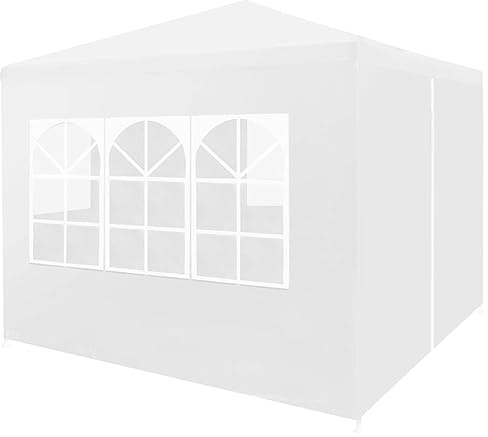 Snsowed Tendone per Feste 3x3 m Bianco,Impermeabile,Protezione UV,Tenda Giardino,Tende per Eventi e tendoni,Tendone per Feste-45096