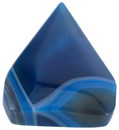 Ciieeo Adorno de Mesa y Realce Estético Elegante de Cristal de Ágata Azul Natural Pulido a Mano en Forma de Llama para Decoración del Hogar