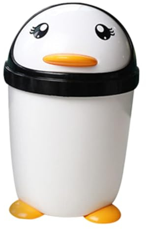 FUNNETOYU Papelera De Coche Tapa Abatible Plástico Cubo Basura Organizador Dormitorio Baño Mostrador Lindo Niño