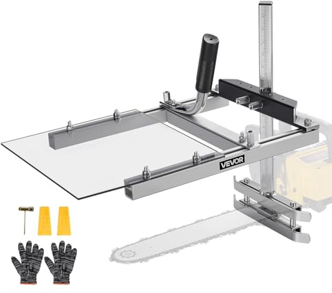 VEVOR Gruminette pour Tronçonneuse 41-51 cm Scierie Mobile Portative Coupe Transversale, Épaisseur de Coupe 5,08-300 mm, avec Plaque Protection Transparente, Moulin à Scie à Chaîne pour Couper Bûches