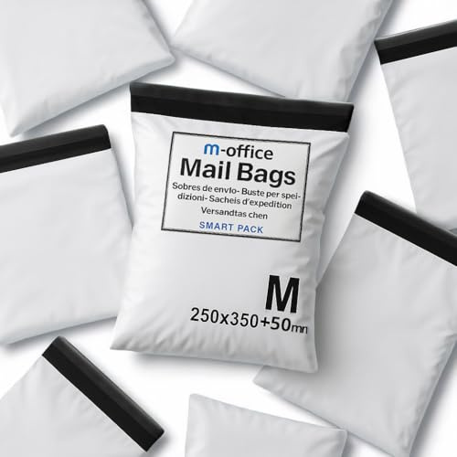 m-office Fraktpåse 200 st M (250 × 350 + 50 mm) – Kuvert | Vintepåsar | Paketpaket med fraktpåsar | Online frakt