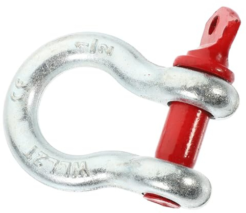 PRETYZOOM Grillete de Anclaje Tipo Perno 1/2 Galvanizado 2 Toneladas Herramienta de Elevación Resistente Pasador Roscado Antióxido para Uso Industrial y Construcción