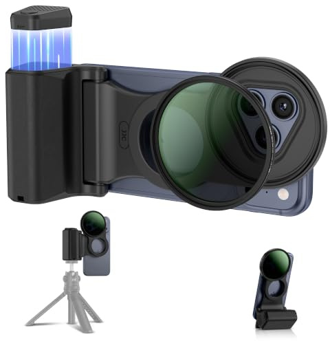 Magnetic Phone Camera Grip & CPL Filter Mount for iPhone 17 Pro Max | with EVA Storage Bag, 67mm CPL Filter, for iPhone 17 16 15 14 Pro Max, Lens Attachment Adapter Set for Photography