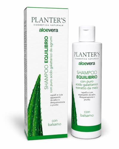 Planter's - Shampoo Equilibrio all'Aloe Vera. Shampoo antiforfora e anti-sebo, dona sollievo in caso di capelli con eccesso di sebo, prurito, forfora e dermatite seborroica. (200 ml)