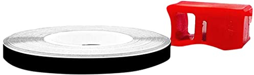 4R Quattroerre.it 10351 Reflektierende Dekorstreifen für Felgen mit Applikator, Wheel Trim Stripes Schwarz, 5 mm x 6 mt