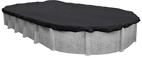 Pool Mate 382141-PM Schwarze Netz-Winter-Poolabdeckung für ovale oberirdische Schwimmbäder, 6,4 x 12,5 m, ovaler Pool