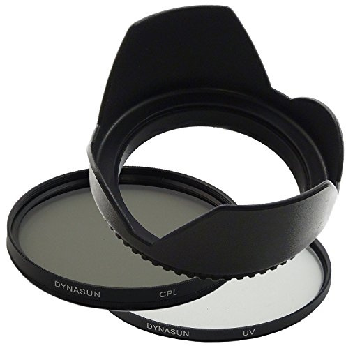 Kit Filtre DynaSun Polarisant Circulaire CPL 58mm C-PL + UV Ultra Violet Objectif 58 mm + Pare-Solei