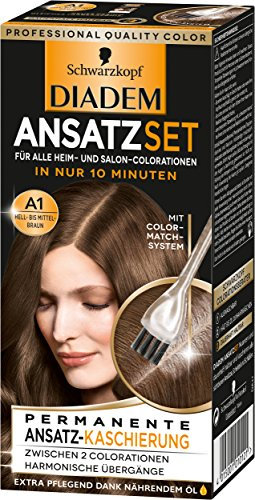 SCHWARZKOPF DIADEM Ansatzset, Haarfarbe A1 Hell- bis Mittelbraun Stufe 3, 3er Pack (3 x 22 ml)