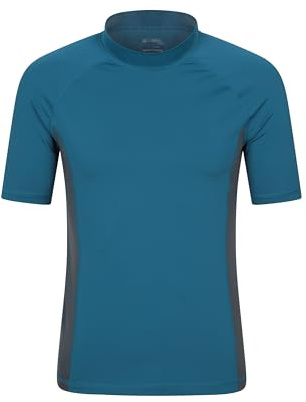 Mountain Warehouse UV-Rash Guard für Herren – Leichtes, Schnell Trocknendes und Dehnbares T-Shirt mit USF 50+ und Flachnähten – Für Frühling, Sommer, Strand, Schwimmen Petrol Large