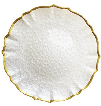 ChargeIt by Jay Ice Queen Charger Plate, 13x13, Pearl/Gold