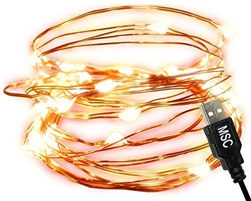 MSC 10ft / 3M * 30 LED's USB Powered LED Warm White Coloured String Fairy Lights On Copper Cable, Ideal for Christmas, Xmas, Party,Wedding,Decoration Warm-USB-3M