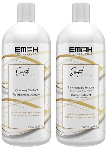 Essential Keratin - Kit de Lissage Brésilien 2 x 500 ml - Cheveux Afro - Très abîmés