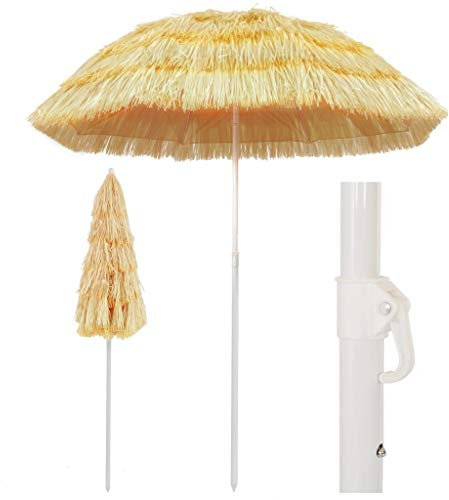 vidaXL Strandschirm natur 180cm Hawaii Stil Outdoor Sonnenschirm Sonnenschirm