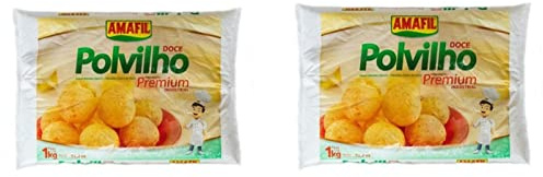 Almidón de Manioca Polvilho Doce Premium - Almidón de Manioca Amafil - 2 libras (1 kg) - SIN GLUTEN -2 libras (paquete de 2)