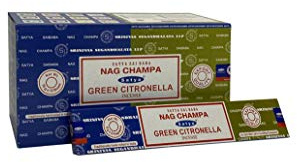 Satya 01319 Nag Champa & Green Citronella Combo Räucherstäbchen, 12 Packungen x 16 g, Mehrfarbig, Einheitsgröße