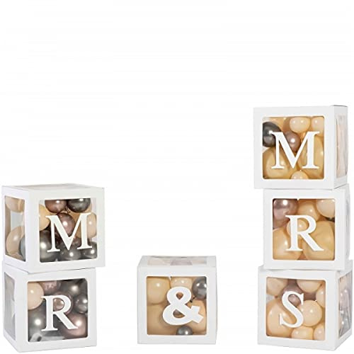 Deko-Boxen 6-teiliges Set Mr. & Mrs. 30 cm groß Liebe Hochzeit