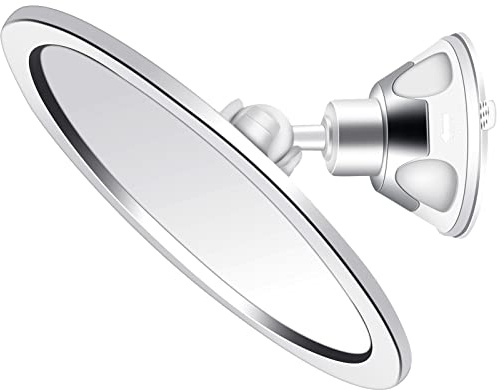 Watkings Fogless Rasierspiegel Duschspiegel, 360 Grad Spiegel mit saugnapf Kosmetikspiegel, Beschlagfreier Badspiegel Schminkspiegel für die Dusche | Kosmetikspiegel, Beschlagfreier Badspiegel Schminkspiegel für die Dusche