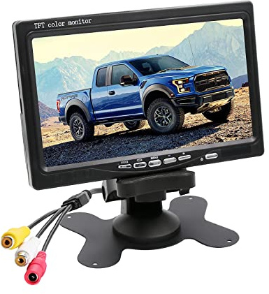 OBEST 7 Zoll Auto Rückfahrkamera Monitor, TFT LED Bildschirm | AV1/AV2-Videoumschaltung, Rückfahrkamera Monitor für DC12V-24V Auto LKW Busse Wohnmobil Van KFZ Truck