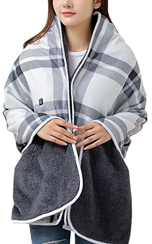 Ark elektrisk uppvärmning filt snabb uppvärmning säkerhetsanordning i sammet 3 temperaturnivå för hemmet kontorssäng storlek 150 x 85 cm (150 x 85 cm, blixtlås)
