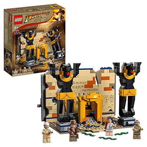 LEGO Indiana Jones Flucht aus dem Grabmal Konstruktionsspielzeug mit Tempel und Mumie Minifigur, Jäger des verlorenen Schatzes Film-Set, Geschenk-Idee für Kinder 77013