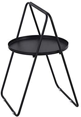 ZMYJTO Metall-Beistelltisch, moderner A-förmiger runder Tabletttisch Schlafzimmer Balkon Aufbewahrungstisch Tragbarer Couchtisch (Größe: 44 * 40 * 67 cm, Farbe: Schwarz)