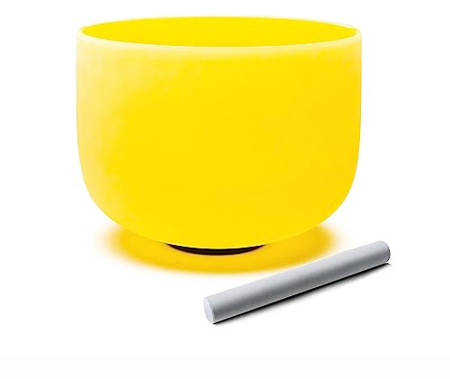 Hye-eun Kristall Singschalen Klangschalen 432HZ 10 inch E Note Solar Plexus Chakra Gelbe Farbe Sound Bowl Bad Halten Balance Therapie Meditation Yoga