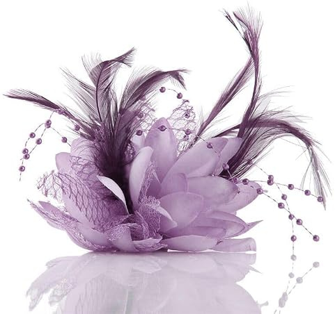 Damen Federbrosche Fascinator Hut Vintage Blume Mesh Federn Haarschmuck Elegant Feder Ansteckbrosche Hutfeder Blume Feder Kopfschmuck Fascinators Kostüme Kopfbedeckung für Hochzeit Party Festival