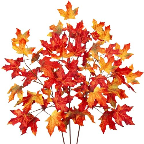Arborus 3 Stück Künstliche Zweige für Vase Herbst Deko Künstliche Ahornzweige 81 cm Künstliche Herbstzweige Äste und Zweige Deko Kunstweige mit Herbstblätter Herbst Ästhetic Zweige für Tischdeko