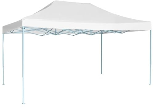 Mengtu Gazebo Professionale Pieghevole 3x4m Acciaio Bianco, Gazebo da Giardino, Gazebo Ombrellone da Giardino Spiaggia Pesca Esterno Antivento per Arredo Giardino Terrazzo Ambienti Decorazione Mobili