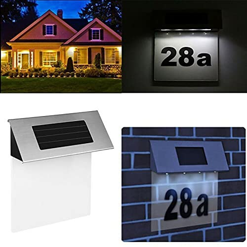 VIFERR House Numbers Plaques with Solar Light Door Number Plaques House Signs with Light Name Plaque for Outside Gate Park