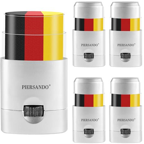 Piersando Set Schminkstift Schminke Fahne Fussball EM WM Länderflagge Fanartikel Land Deutsche Flagge Eishockey Handball Basketball Frauen Männer Kinder Deutschlandfahne Deutschland 5 Stück