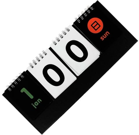 HOODANCOS 2 Stücke Countdown-kalender Memo Pad Schwarz Perpetual Desktop Kalender Anzeigetafel