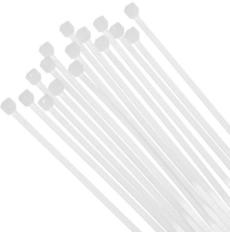 sourcing map 100PCS Cable Zip Ties 6 Inch, Self-Locking Nylon Wire Ties Heavy Duty with 18 LBS Tensile Strength for Indoor and Outdoor, White