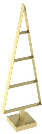 Sellon24® Albero di Natale in metallo, albero di Natale decorativo, albero artificiale, loft nero, bianco, oro (oro, 85 cm)
