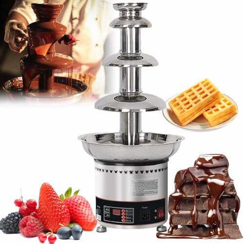Máquina de Fuente de Chocolate de Gran Capacidad, Fuente de Chocolate eléctrica de 4/5/6/7 Niveles, máquina de fusión en Cascada de Fondue de Acero Inoxidable, Control de Temperatura de 30-150 °