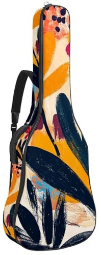 Gepolsterte Gitarrentasche mit buntem Marmordruck, schützende Akustikgitarre, Gigbag für E-Bass, Konzertgitarre, Mehrfarbig 04, 42.9x16.9x4.7 in, Lässiger Tagesrucksack