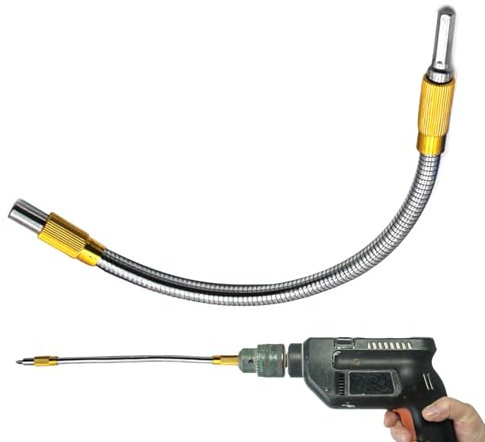 Long Flexible Drill Extension - Foldable Tip Extension of the Hexagonal Bar, A Flexible Tree Drill Extension Gift of 11.8 Inches for Men