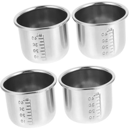 COLLBATH 4 Tazas Medidoras Inoxidable Para Hospitales (plateadas) Vaso Medidor De 40ml Herramienta Graduada