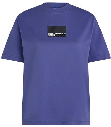 KARL LAGERFELD JEANS Mujer Regular Short Sleeve Box Logo T-Shirt Skipper Blue M