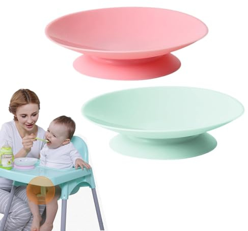 VAEIORP 2 Pièces Succion Antidérapantes Bébés à Partir de 6 Mois, Idéal la Diversification Alimentaire, Compatible avec le Micro-Ondes et le Lave-Vaisselle