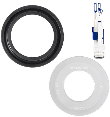 HAMKU 2 pièces Joint en caoutchouc, Joint geberit, Set de joints pour bassin, tube de rinçage et cloche de levage, Ensemble, remplacement, compatible avec les réservoirs de chasse