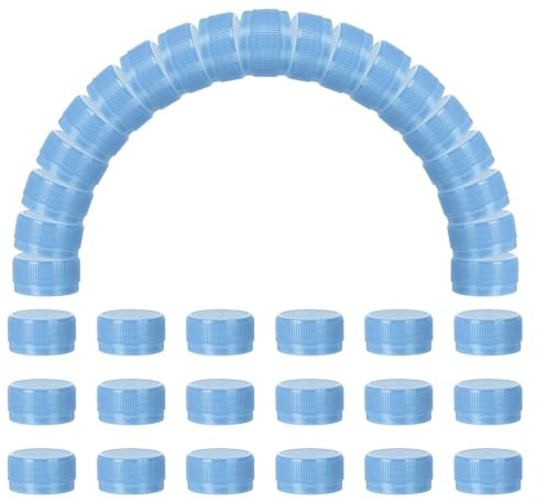 sourcing map 100pcs Plastic Bottle Caps, 30mm Bottle Screw Lid Top Water Bottles Top Cap for DIY Development Imagination Intelligence Craft Scrapbook Creative Gifts, Matt Blue