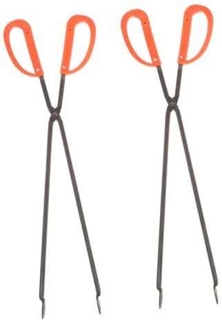 BESTYASH Müllzange 2 Stück mit Längem Griff aus Metall und Kunststoff Praktischer Greifer für Garten und Outdoor Reinigung