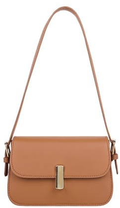 BUBEFSKD Bolso de hombro para mujer de cuero PU Axila silla de montar monedero monedero para el trabajo de citas Estructura interior versátil y funcional, marrón