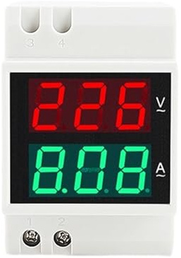 1PC D52-2042 Amperometro di tensione CA digitale e doppio display for uso domestico 220v trifase 380v interruttore pneumatico intelligente tipo rail(200-450Vex-CT0-99.9A)