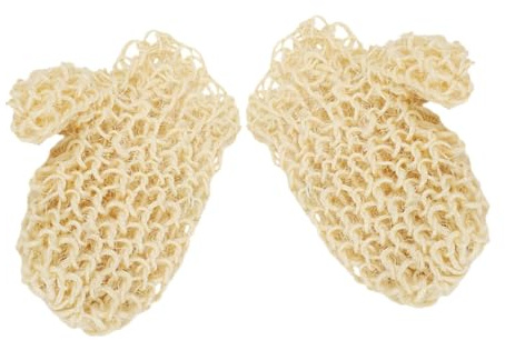 STOBAZA Badehandschuhe Peelinghandschuhe für Sanfte Reinigung Sisal aus Natürlichem Sisal in Khaki und Leichtes Körperpeeling für Dusche und Reise