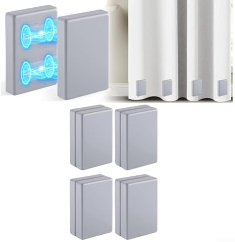 Gettimore Magneti per tende da appendere tende, bandiere, tovaglie, 3,4 x 1,1 x 5,4 cm, confezione da 4 paia, colore nero