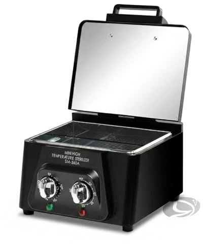 Sterilizzatore a Secco 220°C Professionale per Manicure e Pedicure - Forno Sterilizzatore con 2 Manopole Analogiche, Timer 0-60 min, Camera Inox 210x150x55 mm, 300W, Facile da Usare