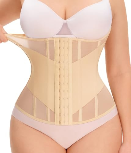Nebility Women Waist Trainer Corset Shapewear Tummy Control Mesh Waist Cincher Faja Body Shaper Slimming Girdles