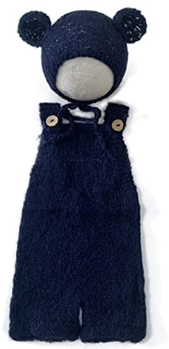 Bottone Baby Romper with Bear Hat Bonnet Newborn Photography Props Boy Girl Costume Outfit Colorful Clothes Set Photoshoot Costumes